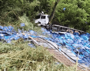 Motorista morre após perder freio e carreta cair de ribanceira em Santa Maria da Serra