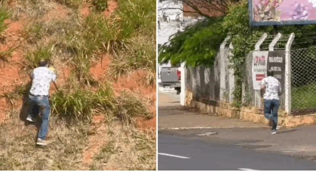 Homem é flagrado se masturbando em terreno baldio e foge após ser filmado em Marília (SP) — Foto: Marília Notícia