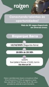 OPORTUNIDADE DE EMPREGO – RAÍZEN (Usina da Barra)