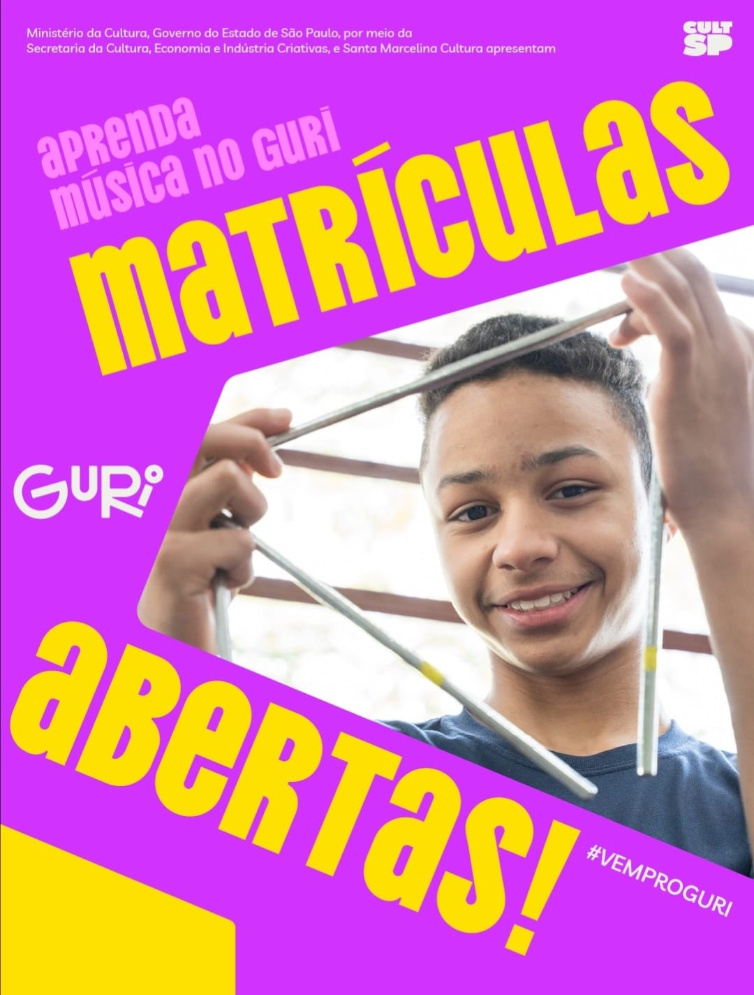 Projeto Guri abre vagas gratuitas e inicia matrículas presenciais em São Manuel