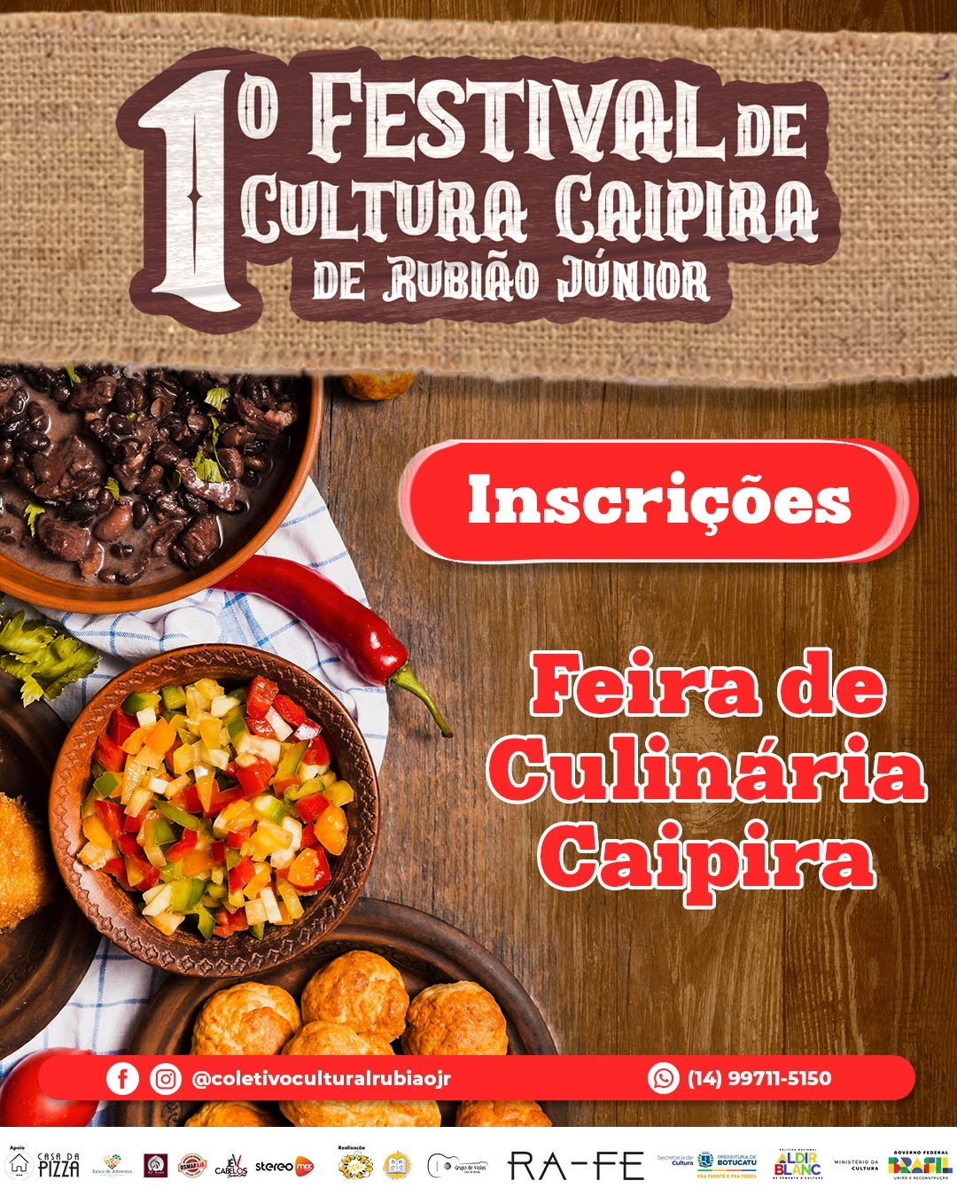 Rubião Júnior recebe o 1º Festival de Cultura Caipira no dia 22 de fevereiro