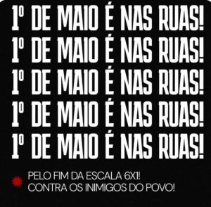 Botucatu promove ato pelo fim da escala 6×1 e defesa do direito ao descanso no Dia do Trabalhador