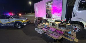 Polícia Rodoviária apreende carga de cigarros eletrônicos e medicamentos avaliada em R$ 1,7 milhão na SP-333