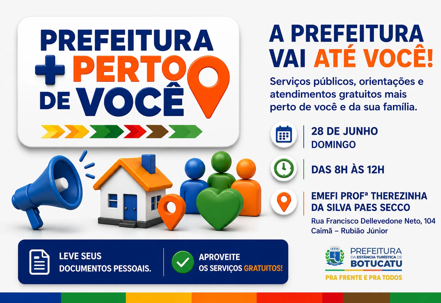 Prefeitura Mais Perto de Você leva serviços e atendimento ao Caimã no próximo domingo