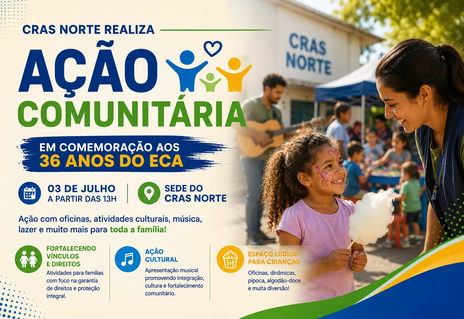 CRAS Norte realiza Ação Comunitária em comemoração aos 36 anos do ECA