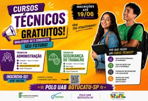 Polo UAB Botucatu abre inscrições para cursos técnicos gratuitos em parceria com Instituto Federal