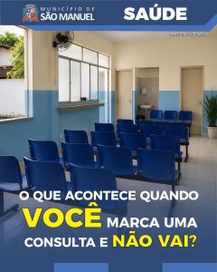 Faltou à consulta? Avise com antecedência e ajude a reduzir filas na saúde pública