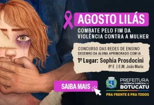 Desenhos de estudantes da rede pública inspiram campanha do Agosto Lilás em Botucatu