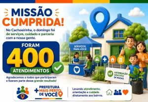 Prefeitura Mais Perto de Você realizou 400 atendimentos no Cachoeirinha neste domingo