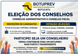 Servidores municipais poderão se candidatar aos Conselhos Administrativo e Fiscal do BOTUPREV