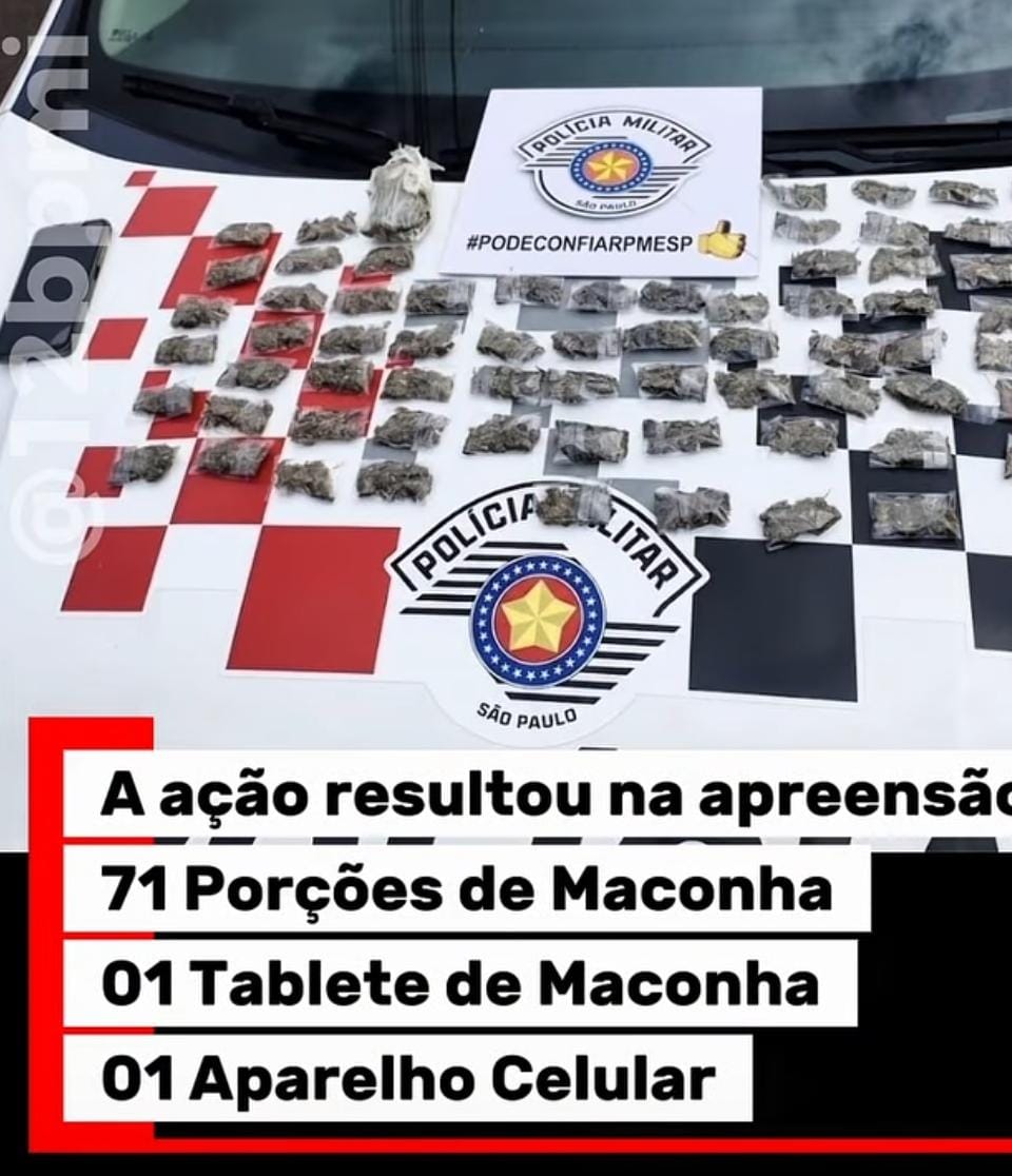 Operação conjunta entre Polícia Militar e GCM apreende drogas em São Manuel