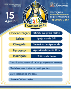 VEM AÍ A 1ª CORRIDA DA FÉ.