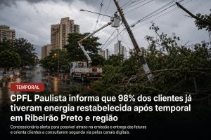 CPFL alerta para atraso na entrega de contas de energia após temporal na região de Ribeirão Preto