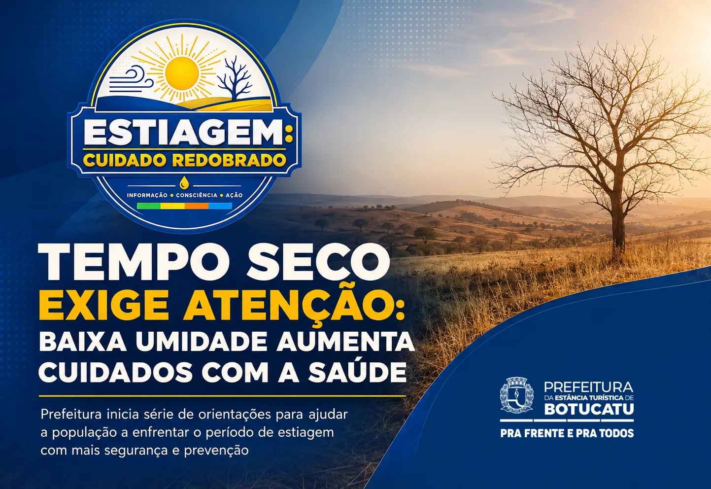 Tempo seco exige atenção: baixa umidade aumenta cuidados com a saúde