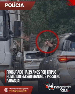 Procurado há 39 anos por triplo homicídio em São Manuel é preso no Paraguai