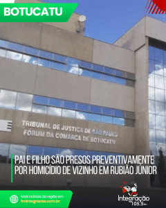 Pai e filho são presos preventivamente por homicídio de vizinho em Rubião Júnior