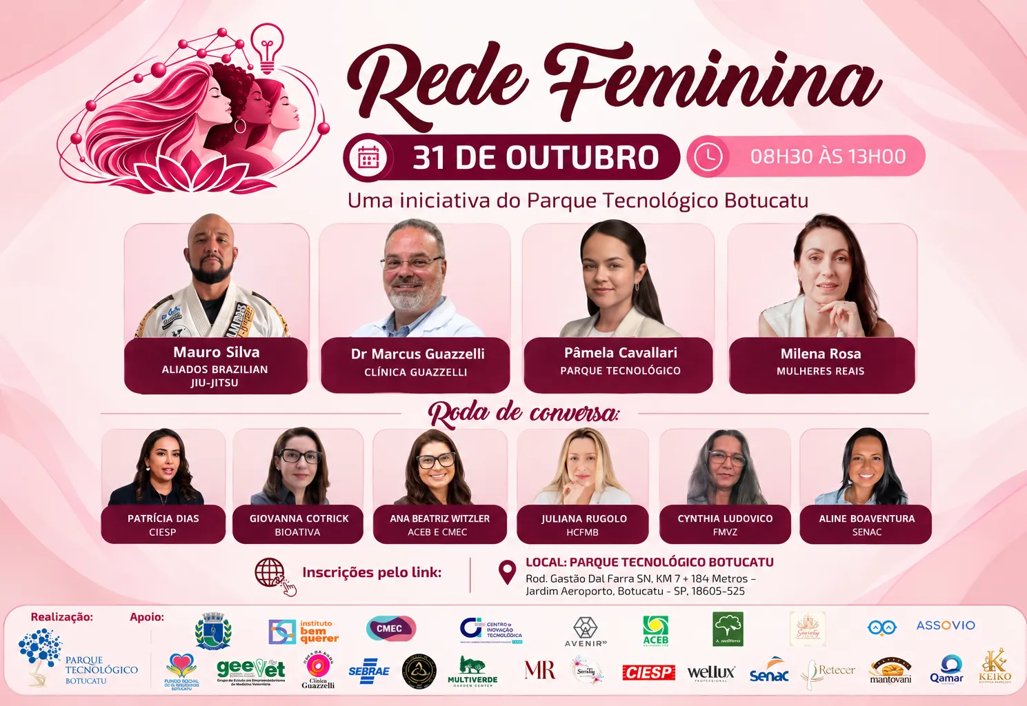 Rede Feminina reúne mulheres para discutir inovação, empreendedorismo e protagonismo em Botucatu
