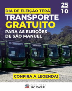 TRANSPORTE COLETIVO GRATUITO NO DIA 25 DE OUTUBRO