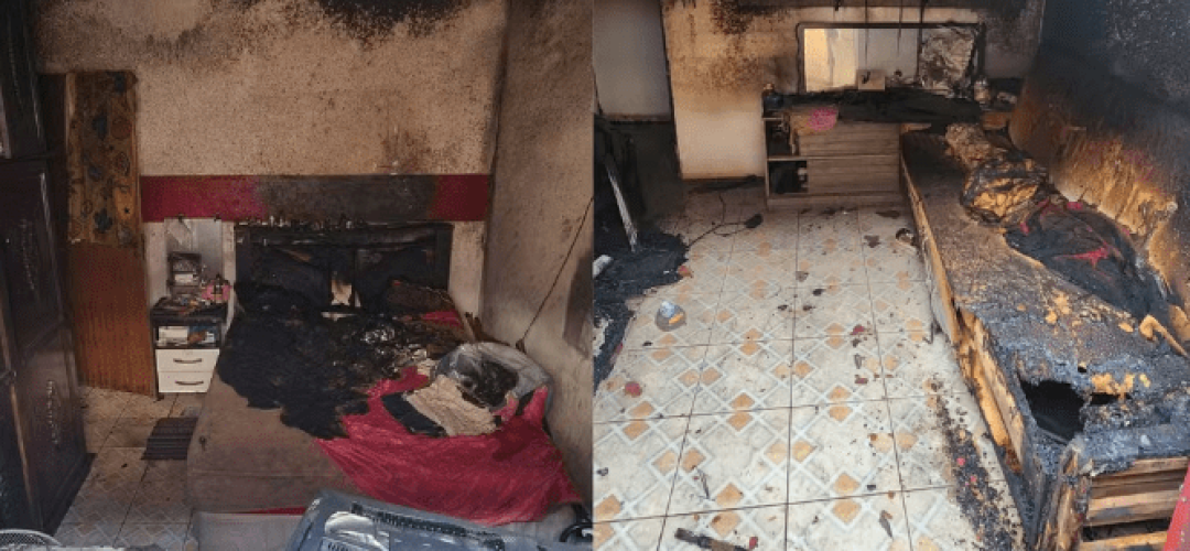 O fogo destruiu todos os imóveis e objetos que haviam no local, além do cachorro da vítima ter morrido carbonizado (Foto: Imagem cedida/Defesa Civil)