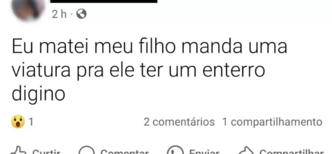 A mãe foi presa por postar em uma rede social que matou o filho de 4 anos Imagem: Reprodução/Facebook